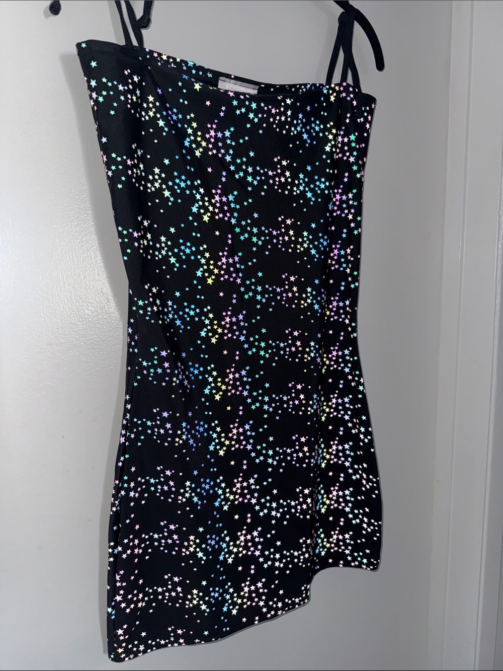 Jazzy Garms | Black Celestial Irridescent Dress with Tie Straps